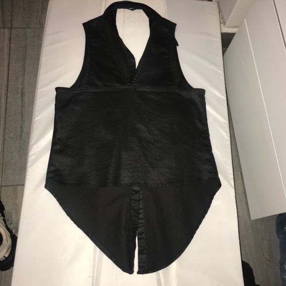 3X1 NYC black shiny geometric vest fits XS/S/M (free gift) - Picture 4 of 8